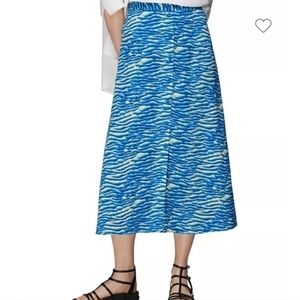 Whistles seafoam button front skirt blue 4 NWT